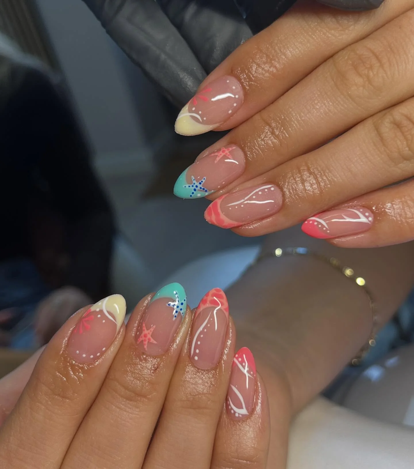 nail designs for august 2026 Pastel Beach French Nails With Coastal Details