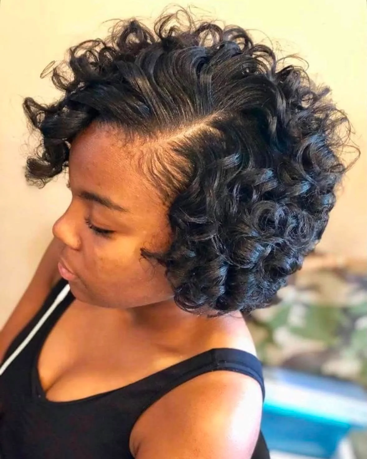 bob hairstyles for black women Soft Curly Bob With Voluminous Natural Texture