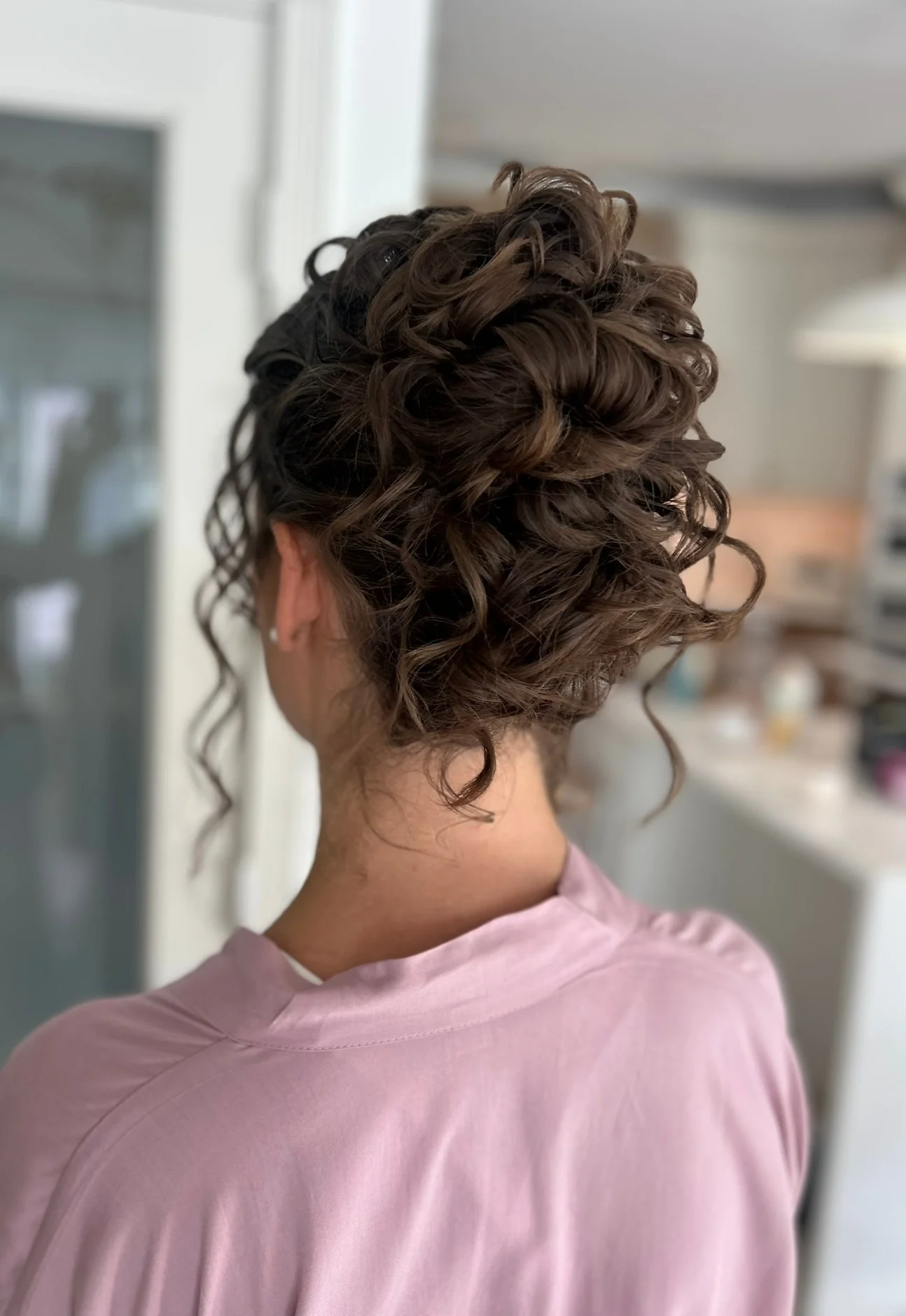 heatless curls hairstyle Romantic Curly Updo With Soft Face-Framing Tendrils