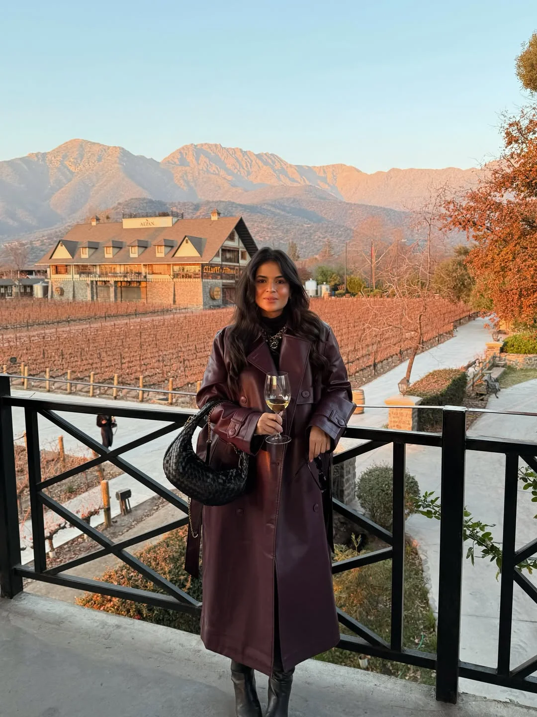 nice fall outfits for dinner 2026 Rich Burgundy Leather Coat For A Wine Country Dinner