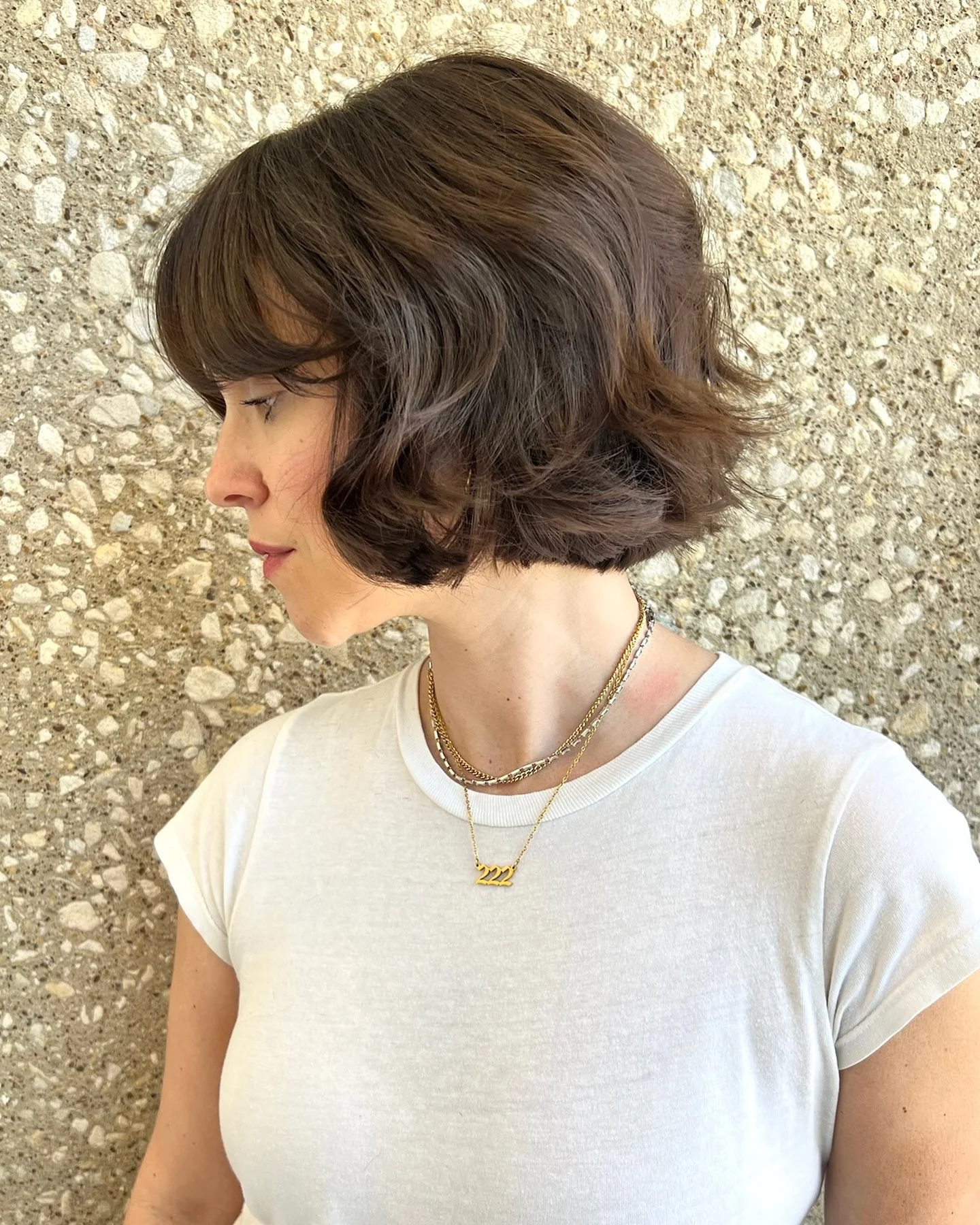 short bobbed hairstyle Soft Wavy Bob With Airy Curtain Bangs