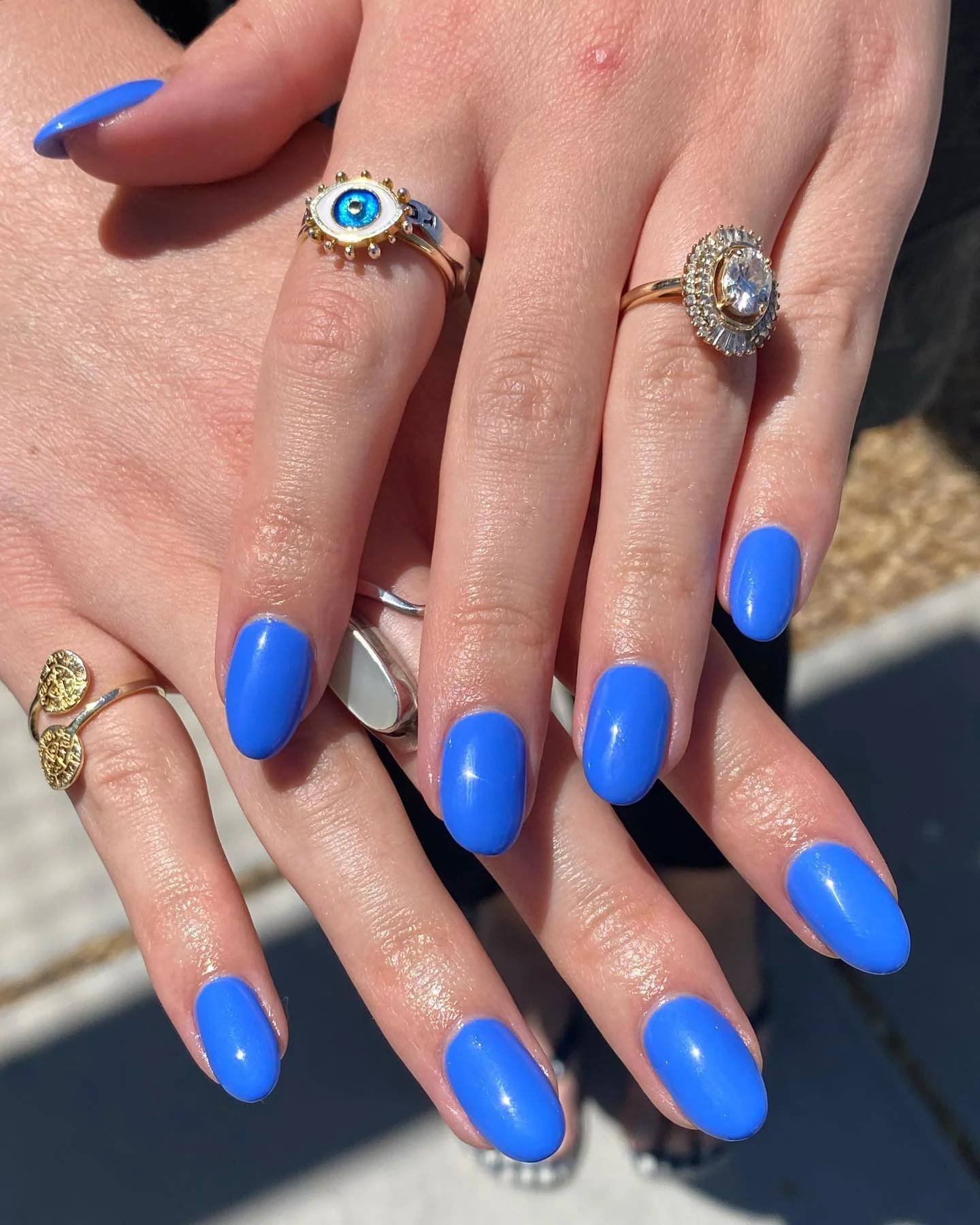 best nail colors for august 2026 Bright Cornflower Blue For Sunny August Days