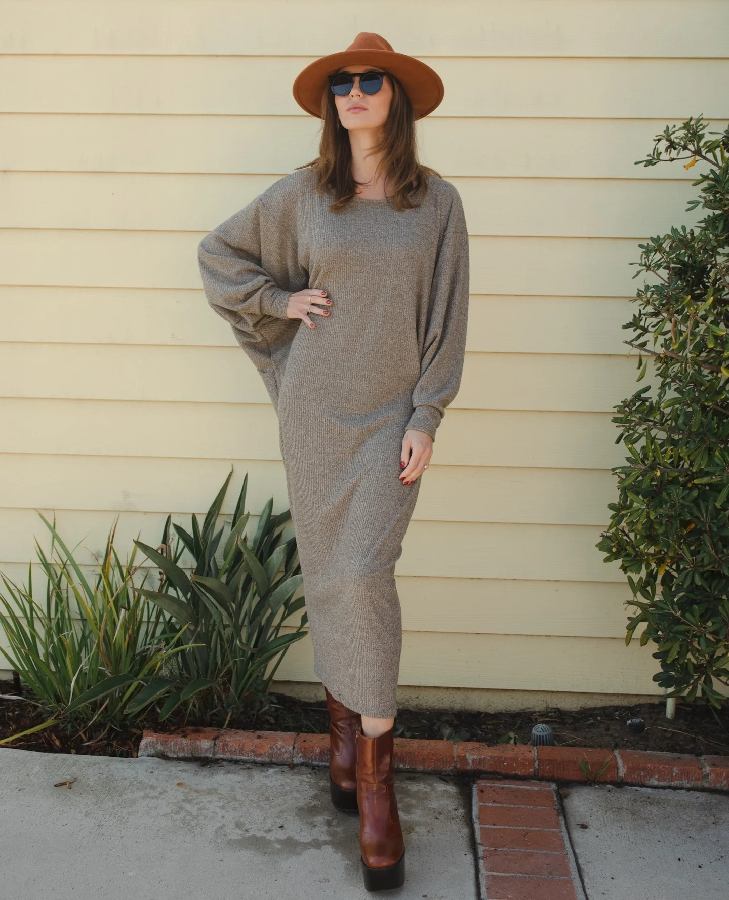 boho chic fall outfits for work 2026 Soft Knit Dresses With Elevated Autumn Accessories