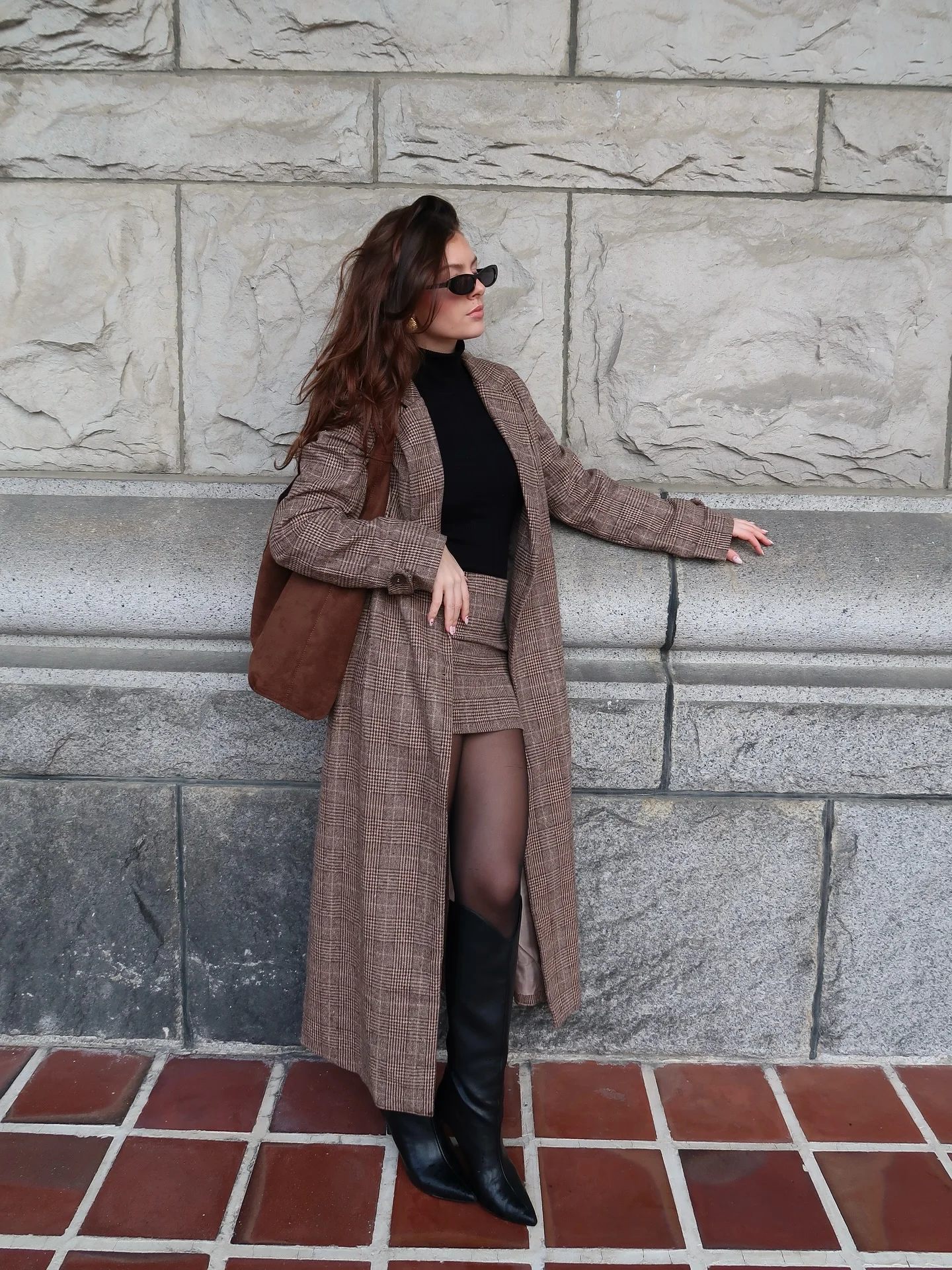 going out outfits fall 2026 Tailored Plaid With Knee-High Boots For Modern Fall Style