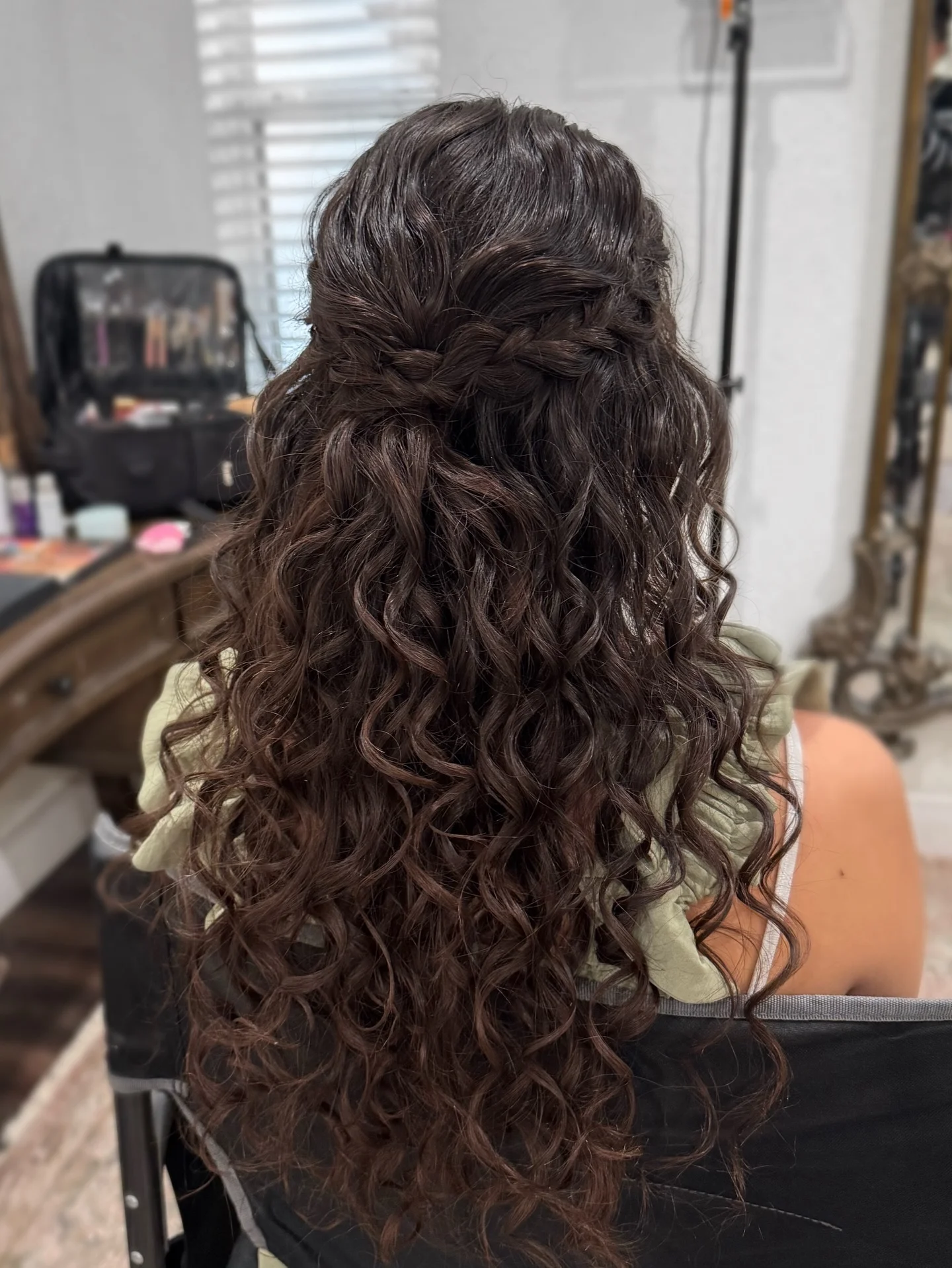 heatless curls hairstyle Romantic Braided Half-Up Curls