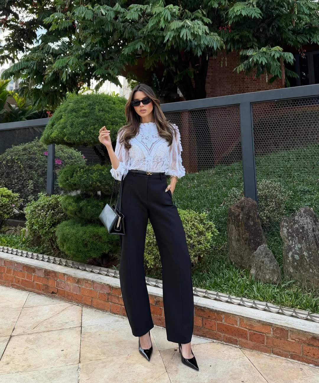 boho chic fall outfits for work 2026 Romantic White Blouses With Sharp Tailored Trousers