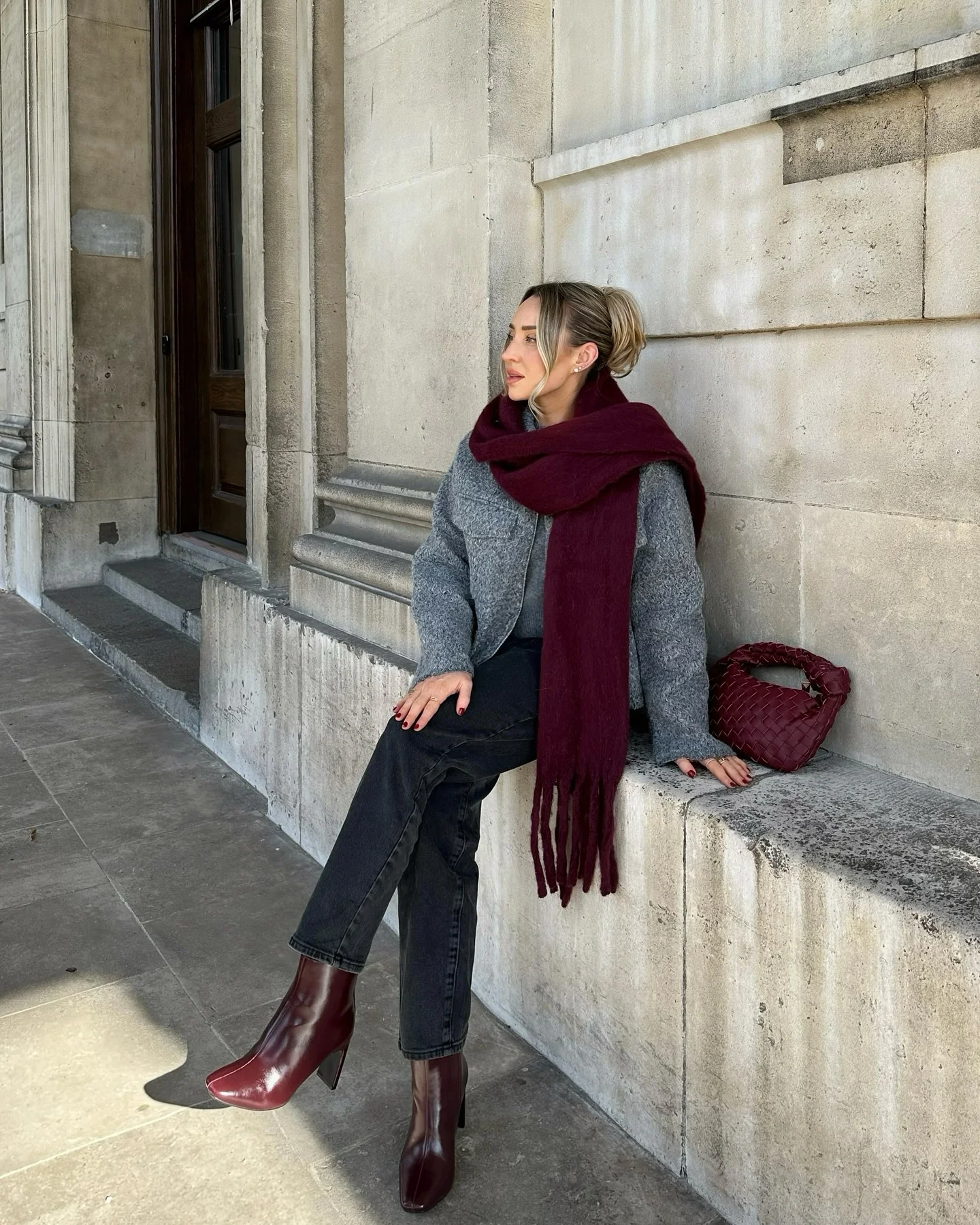 fall outfits with ankle boots 2026 Burgundy Accessories That Instantly Elevate Cool-Weather Denim