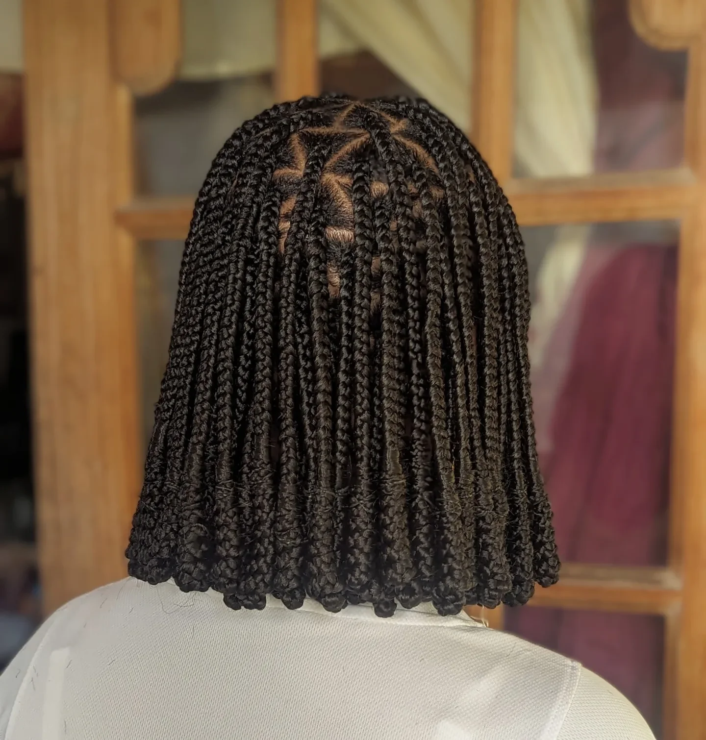 feed in braid hairstyles Shoulder-Length Feed-In Box Braids With Neat Geometric Sections