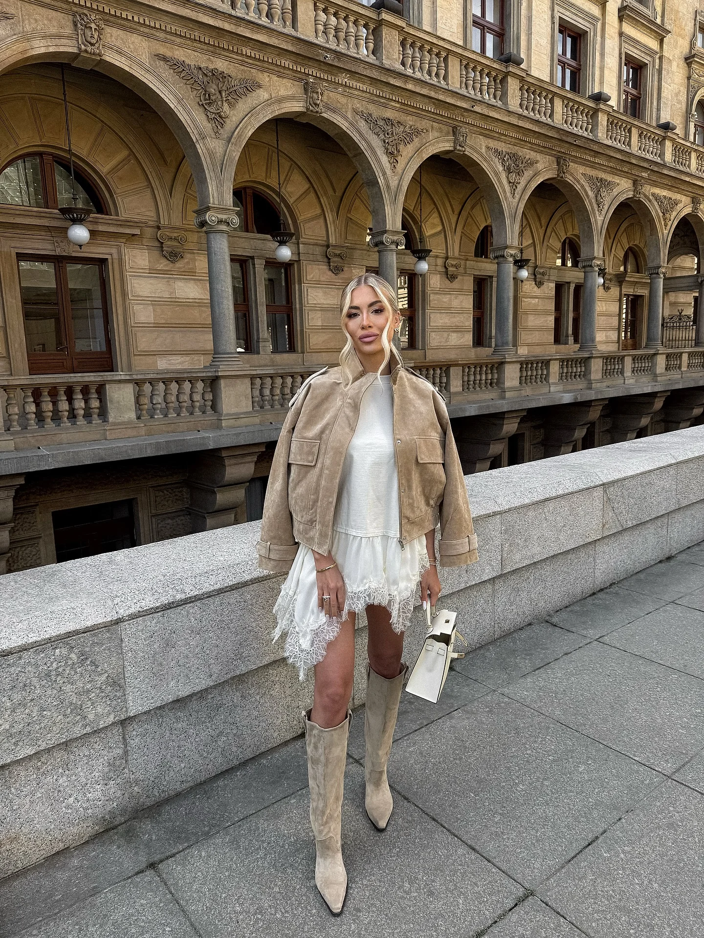 lace layering fall outfit 2026 Romantic Lace Dresses Meet Modern Utility Jackets