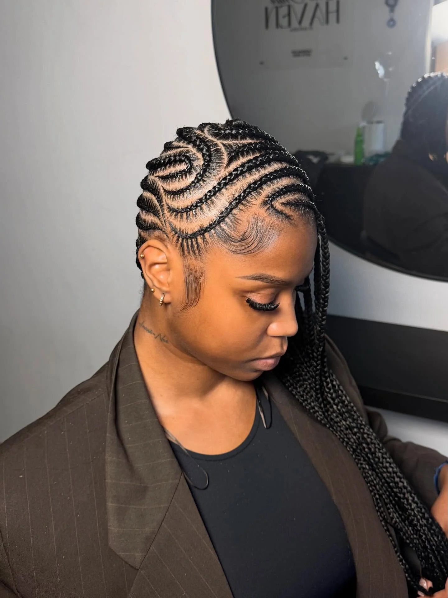 lemonade braid hairstyle Artistic Swirl Lemonade Braids With Sleek Side Finish