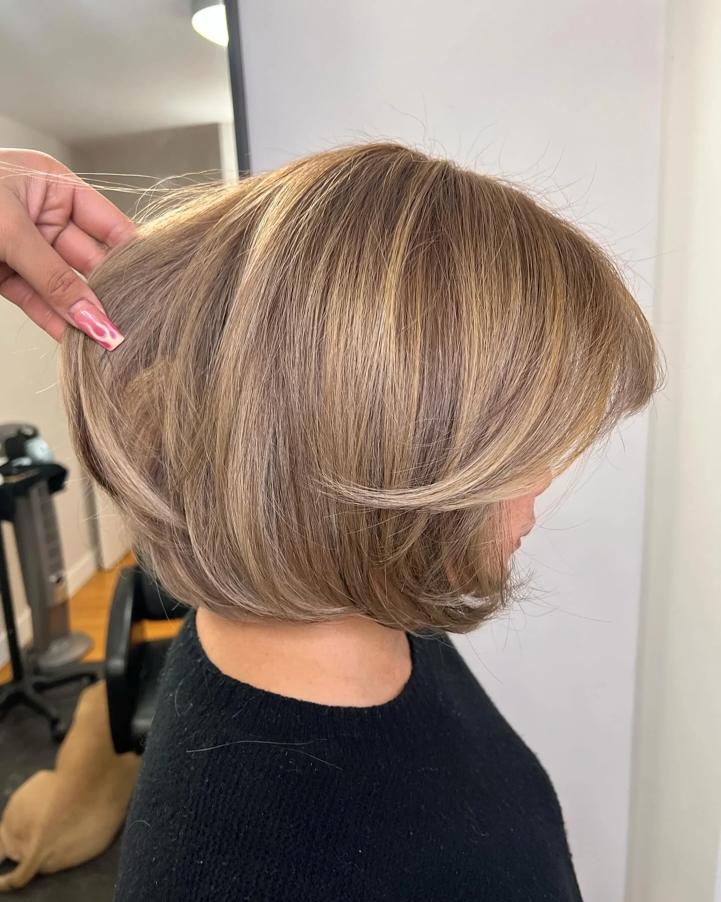 dirty blonde hair color Soft Layered Bob With Champagne Dirty Blonde Dimension