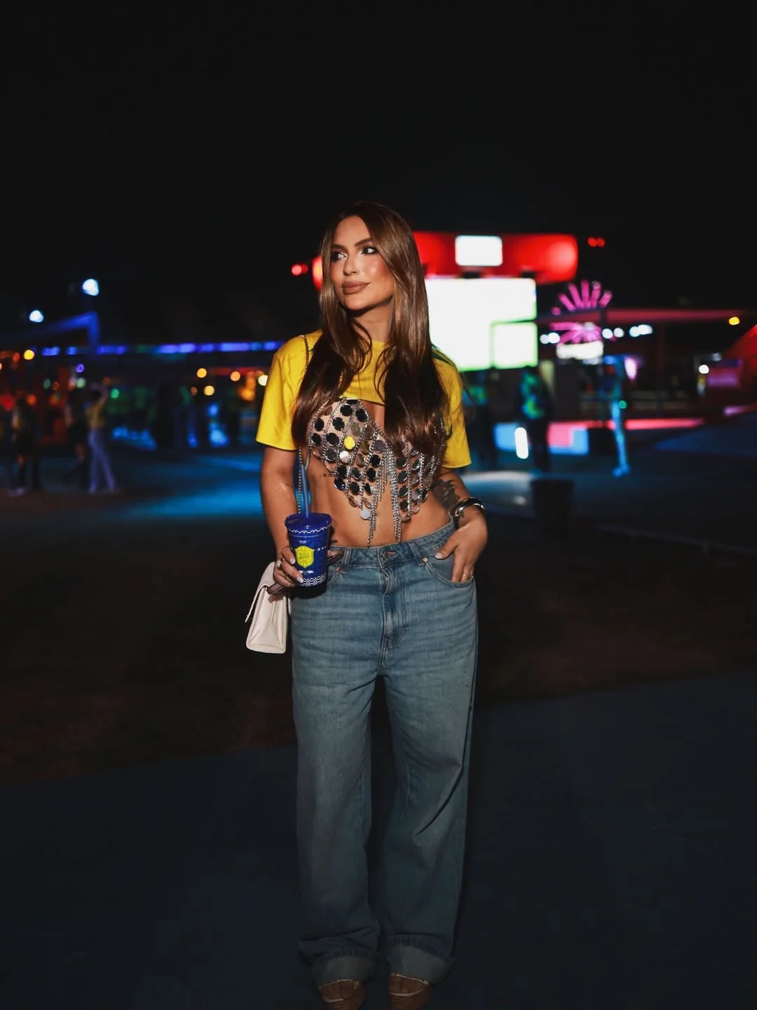 fall festival outfits for women 2026 Bold Denim And Statement Mirror Details