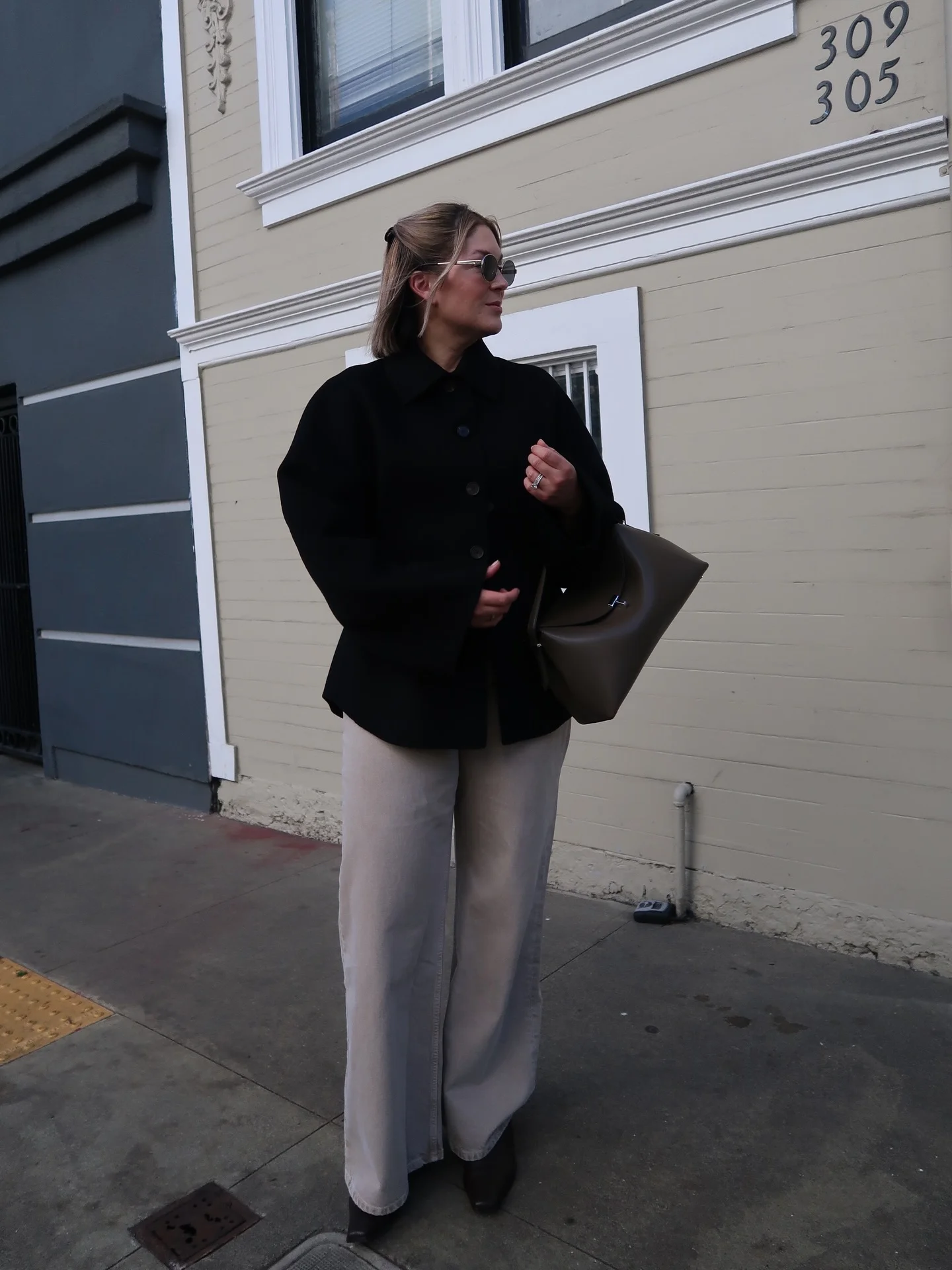 midsize fall fashion outfits 2026 Minimalist Neutrals With Wide-Leg Pants And A Structured Jacket