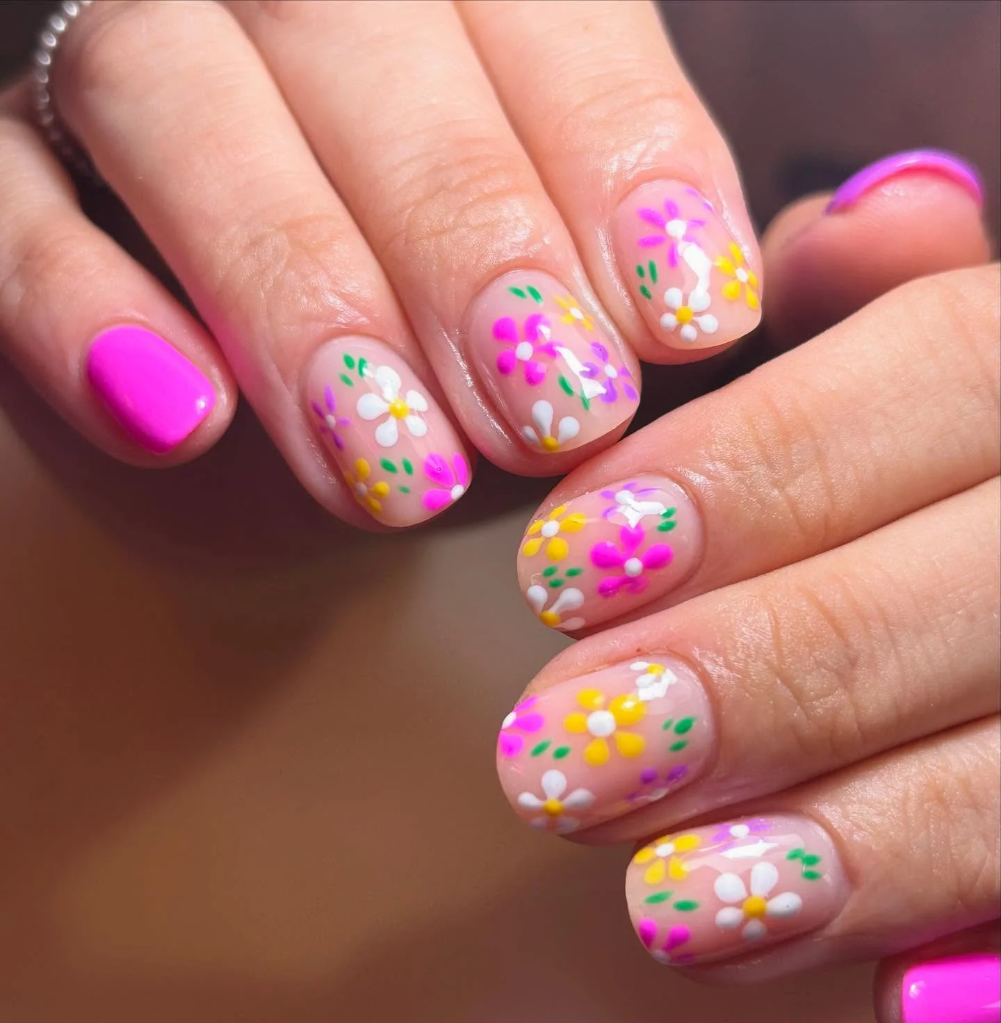 nail designs for august 2026 Playful Wildflower Nails With Bright Summer Charm