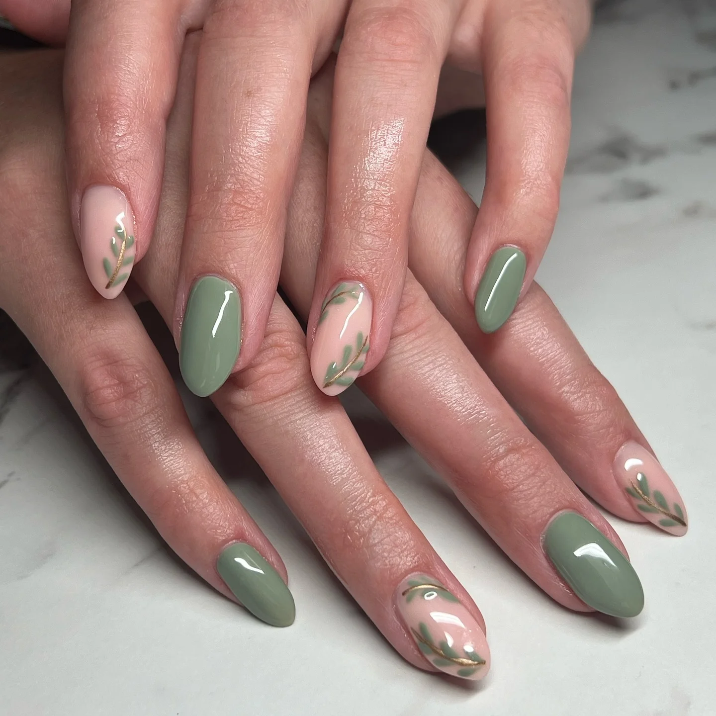 september nail designs 2026 Soft Sage Botanical Elegance For Early Fall