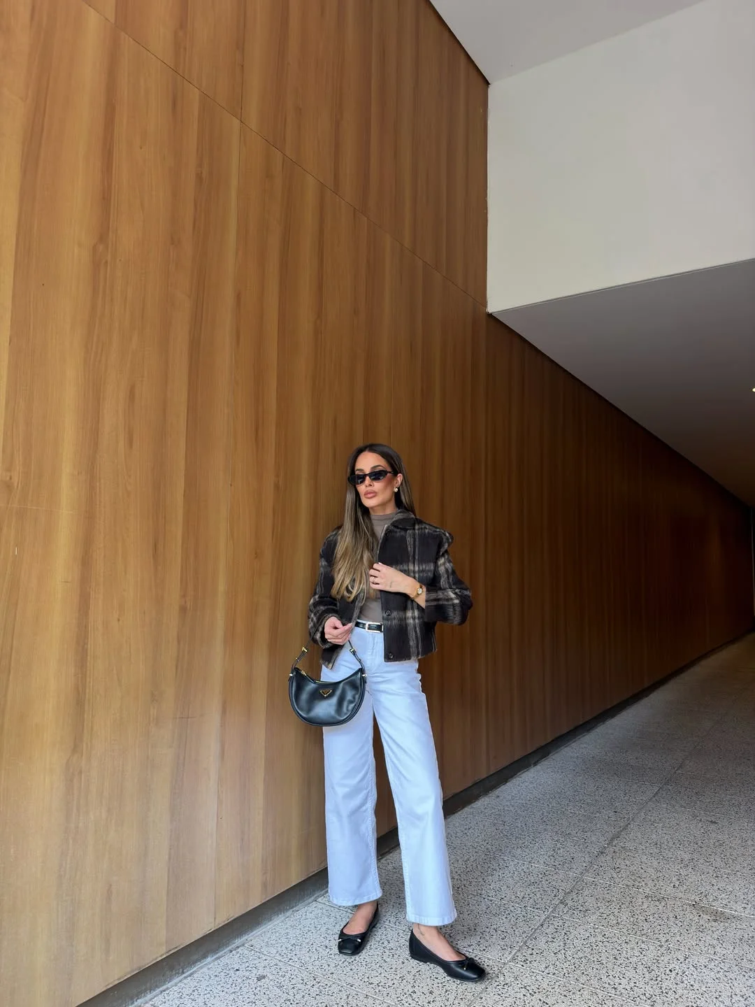 best fall outfits for women 2026 Modern Business Casual With Cropped Plaid Layers