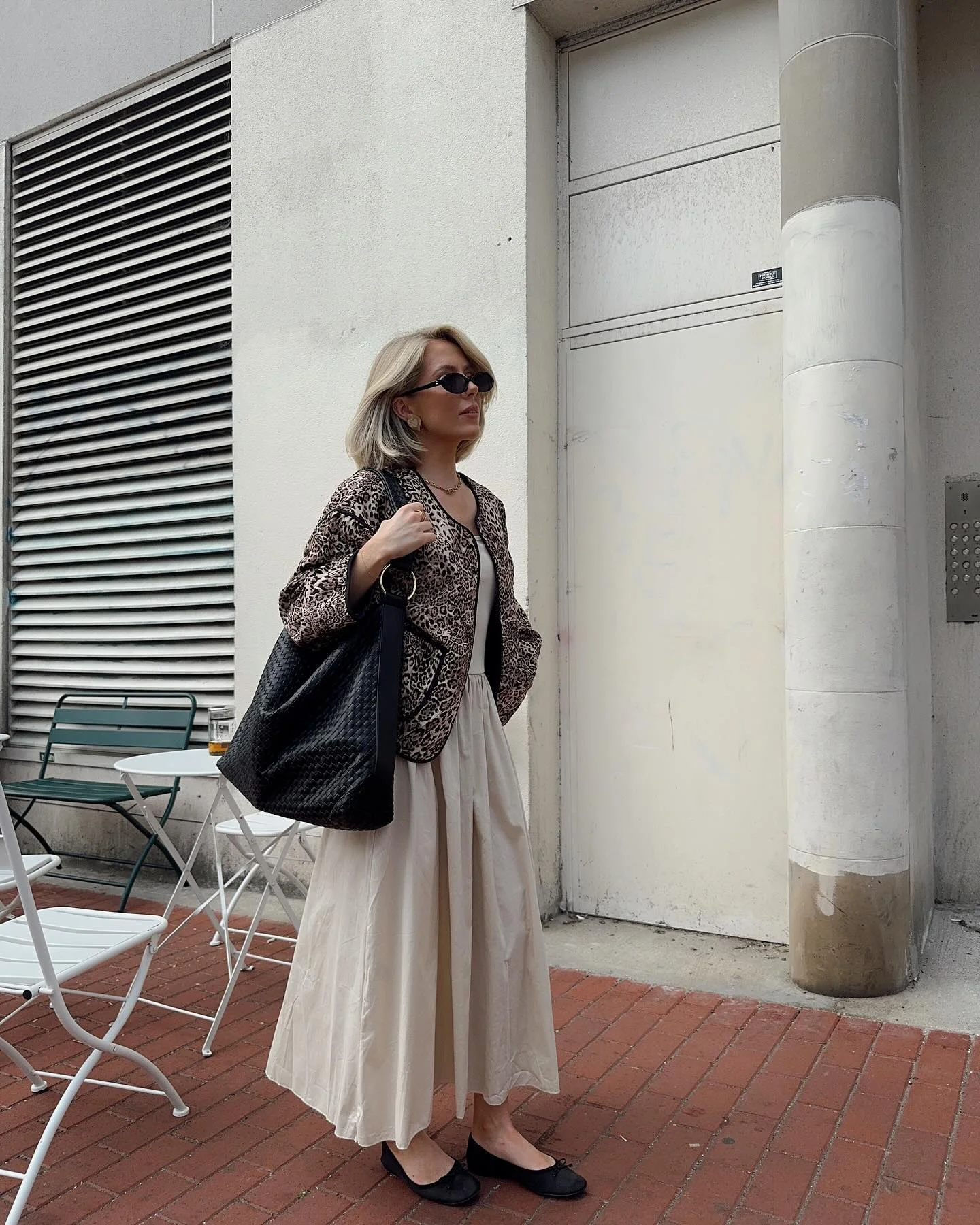 early fall outfits late summer Elegant Leopard Layers With A Flowing Midi Dress