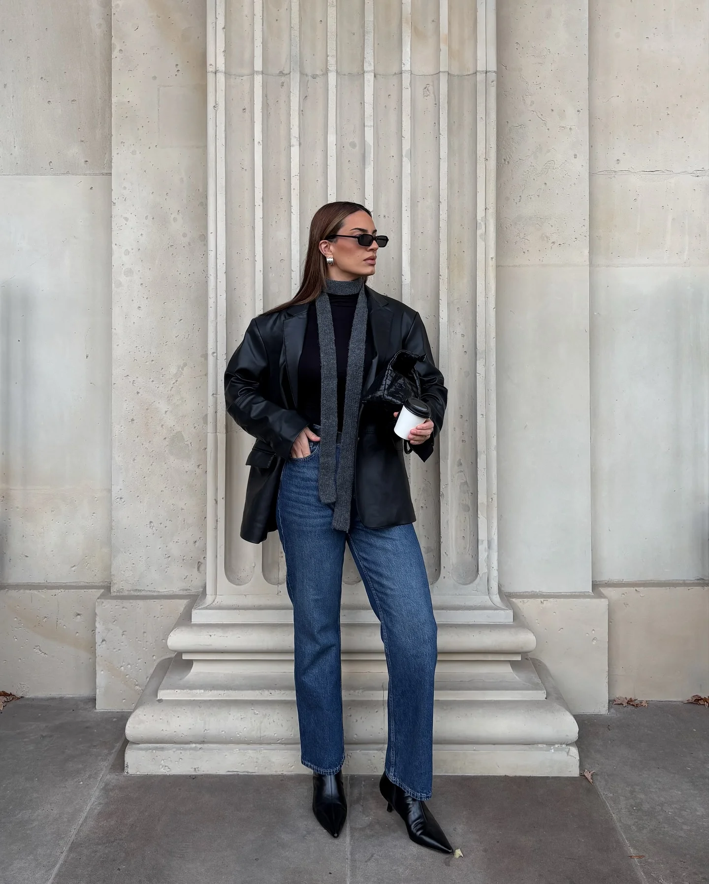 fall outfits with ankle boots 2026 Minimal Black Layers With Elegant Pointed Ankle Boots