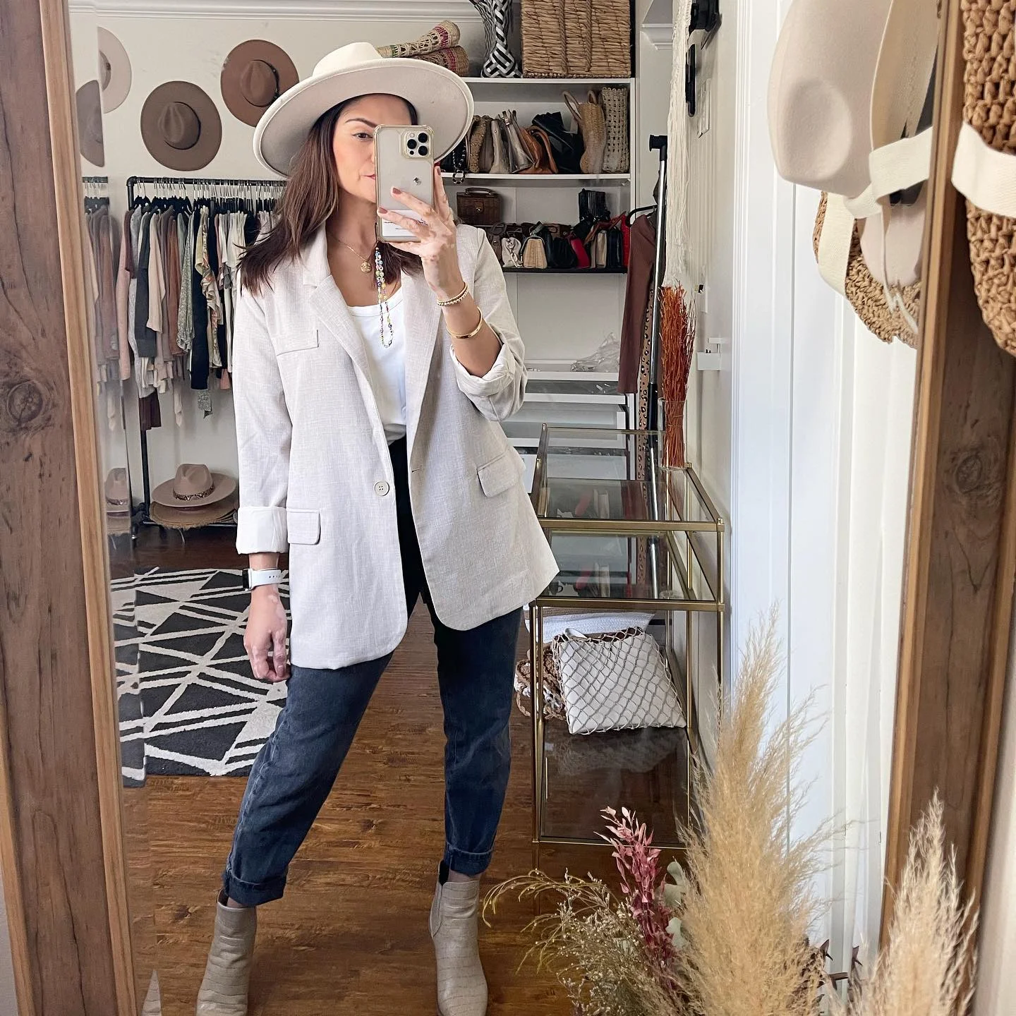 boho chic fall outfits for work 2026 Soft Neutral Blazer With Relaxed Everyday Basics
