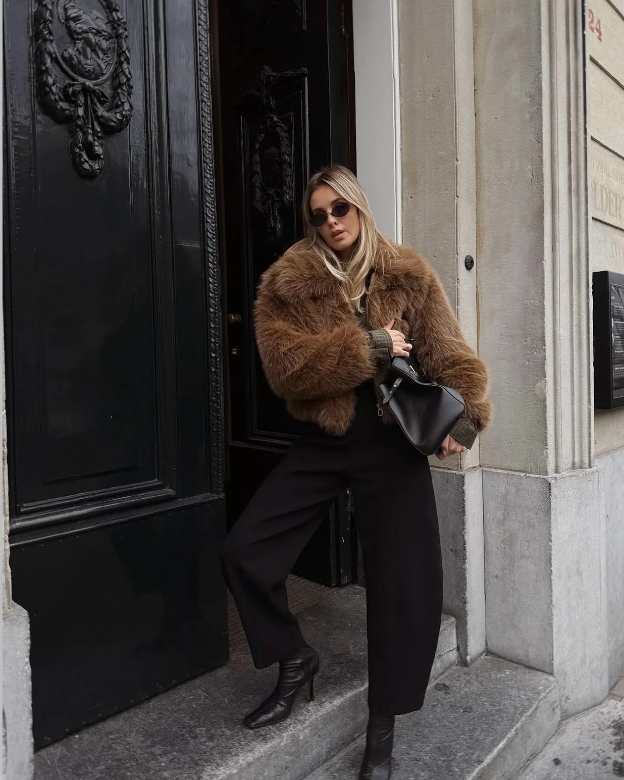 faux fur jacket Soft Mocha Faux Fur For Elevated City Dressing