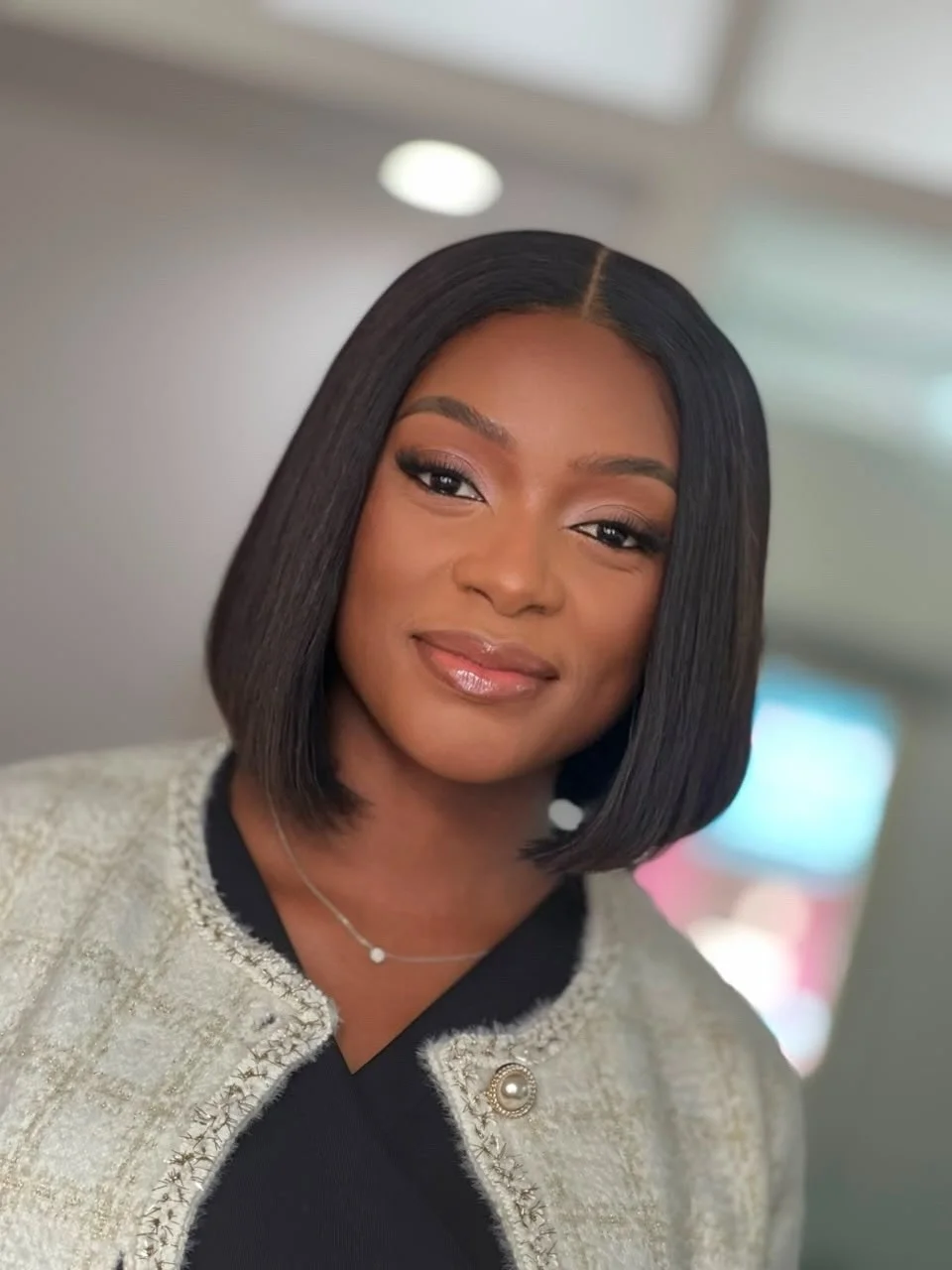 bob hairstyles for black women Classic Blunt Bob With Sleek Natural Elegance