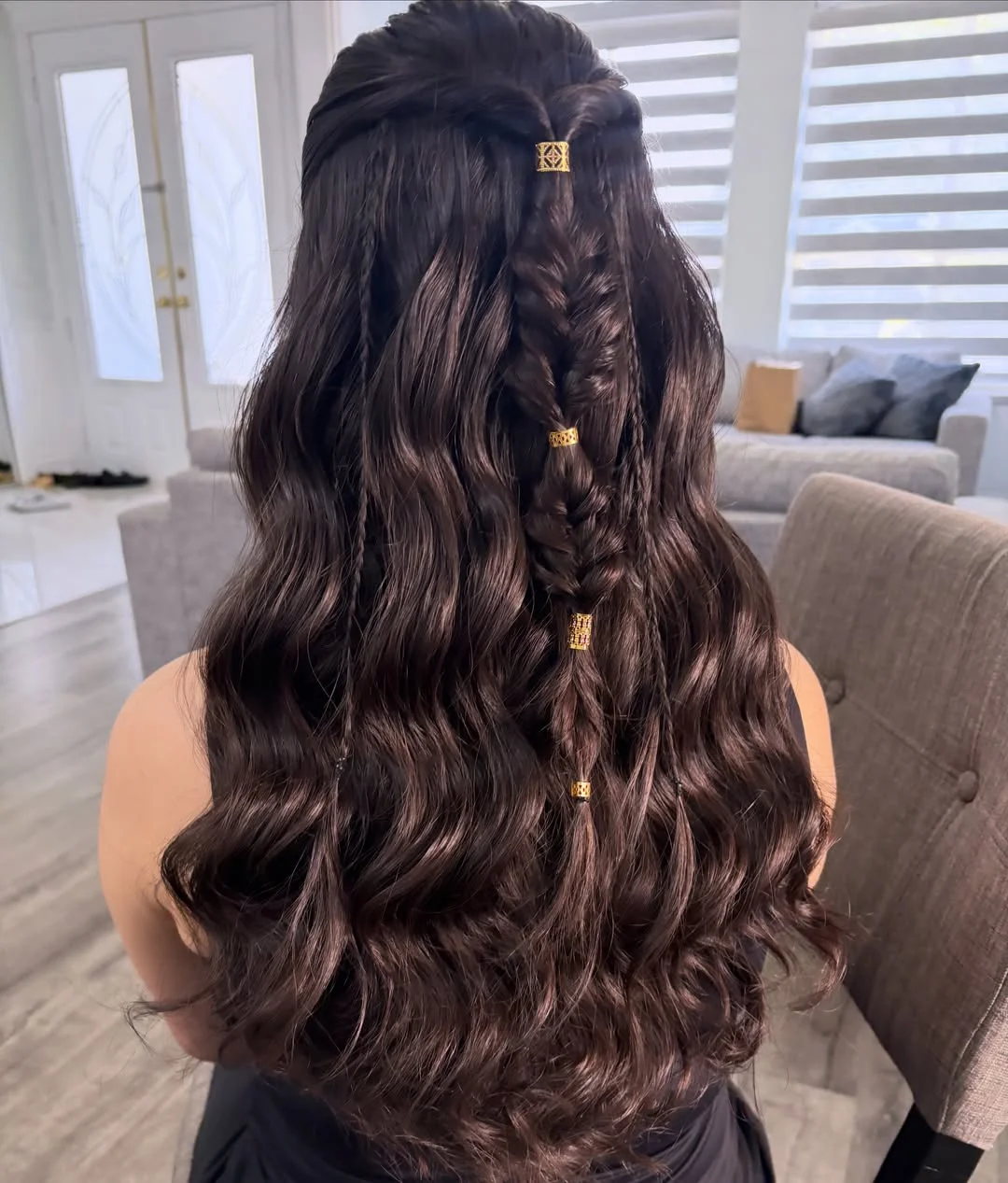 heatless curls hairstyle Decorative Bubble Braid With Loose Flowing Waves