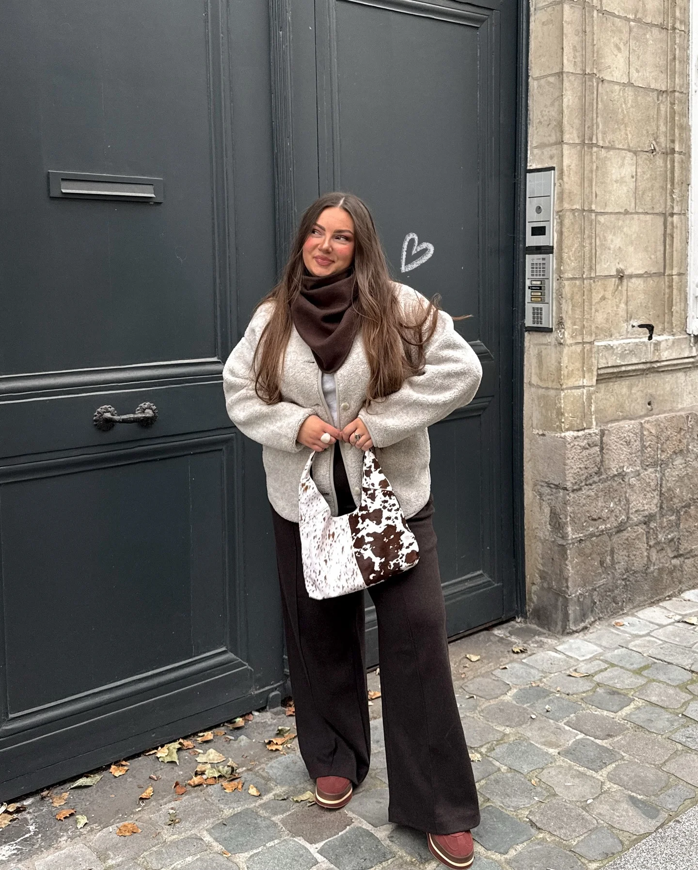 midsize fall fashion outfits 2026 Cozy Espresso Tones With Relaxed Wide-Leg Trousers