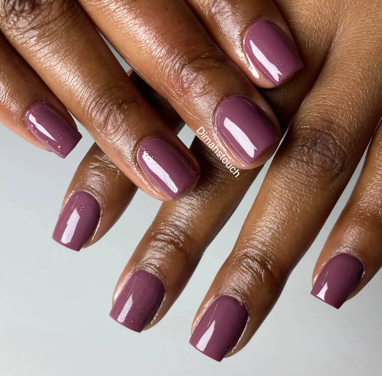 fall nails colors for dark skin Mulberry Mauve On Short Square Nails