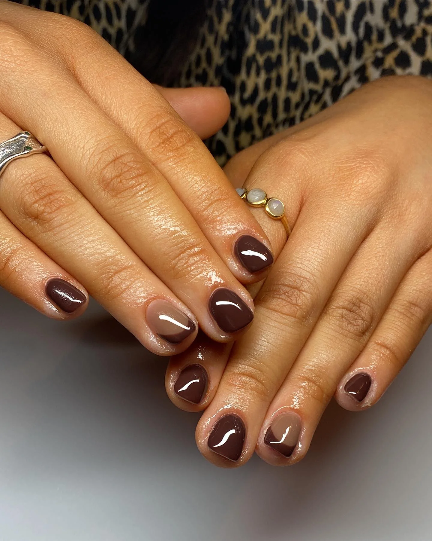 fall nail designs for office 2026 Glossy Espresso Short Nails For Everyday Professional Style