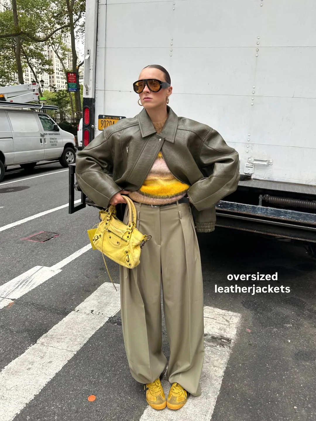 september fashion trends 2026 Oversized Leather With Unexpected Golden Yellow Accents