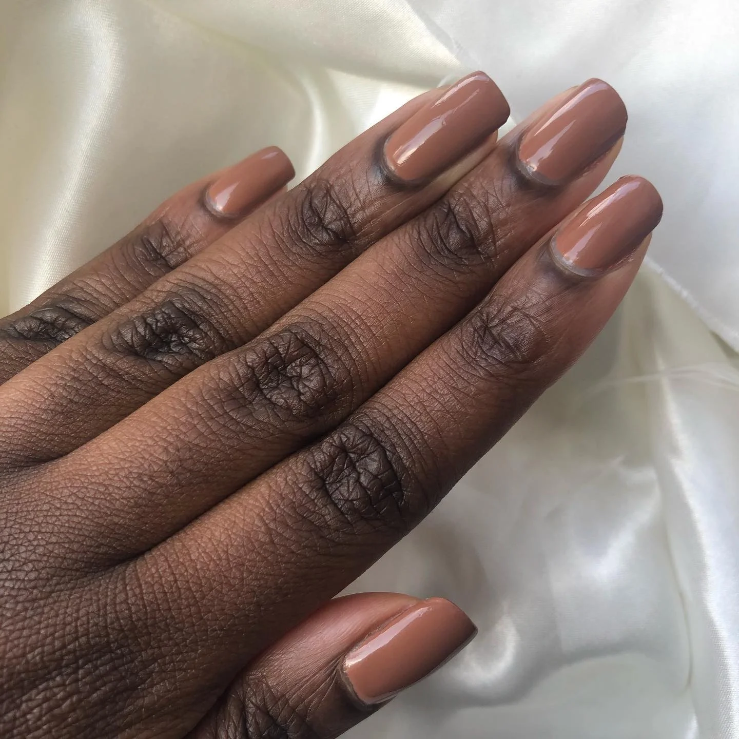 fall nails colors for dark skin Warm Caramel Nude For Everyday Elegance