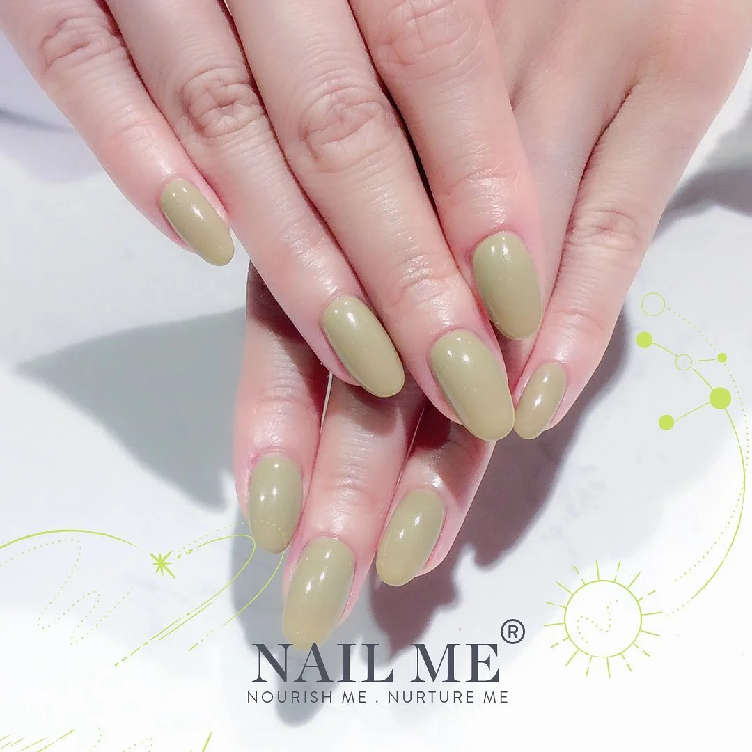 autumn nails color Soft Olive With A Muted Earthy Finish