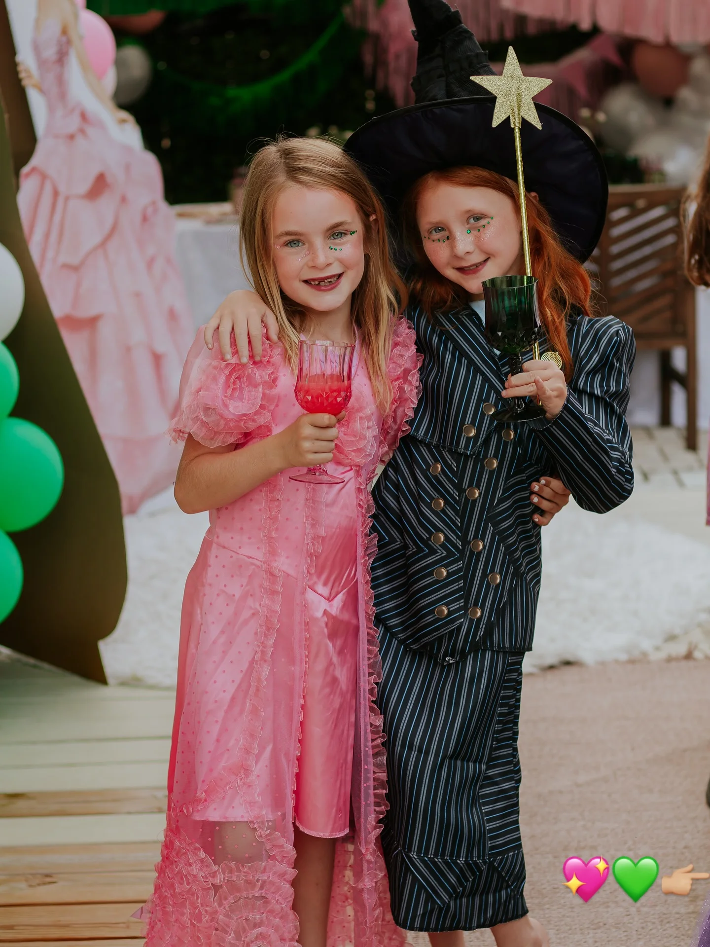 halloween costume for kids 2026 Pink Princess And Striped Witch Duo