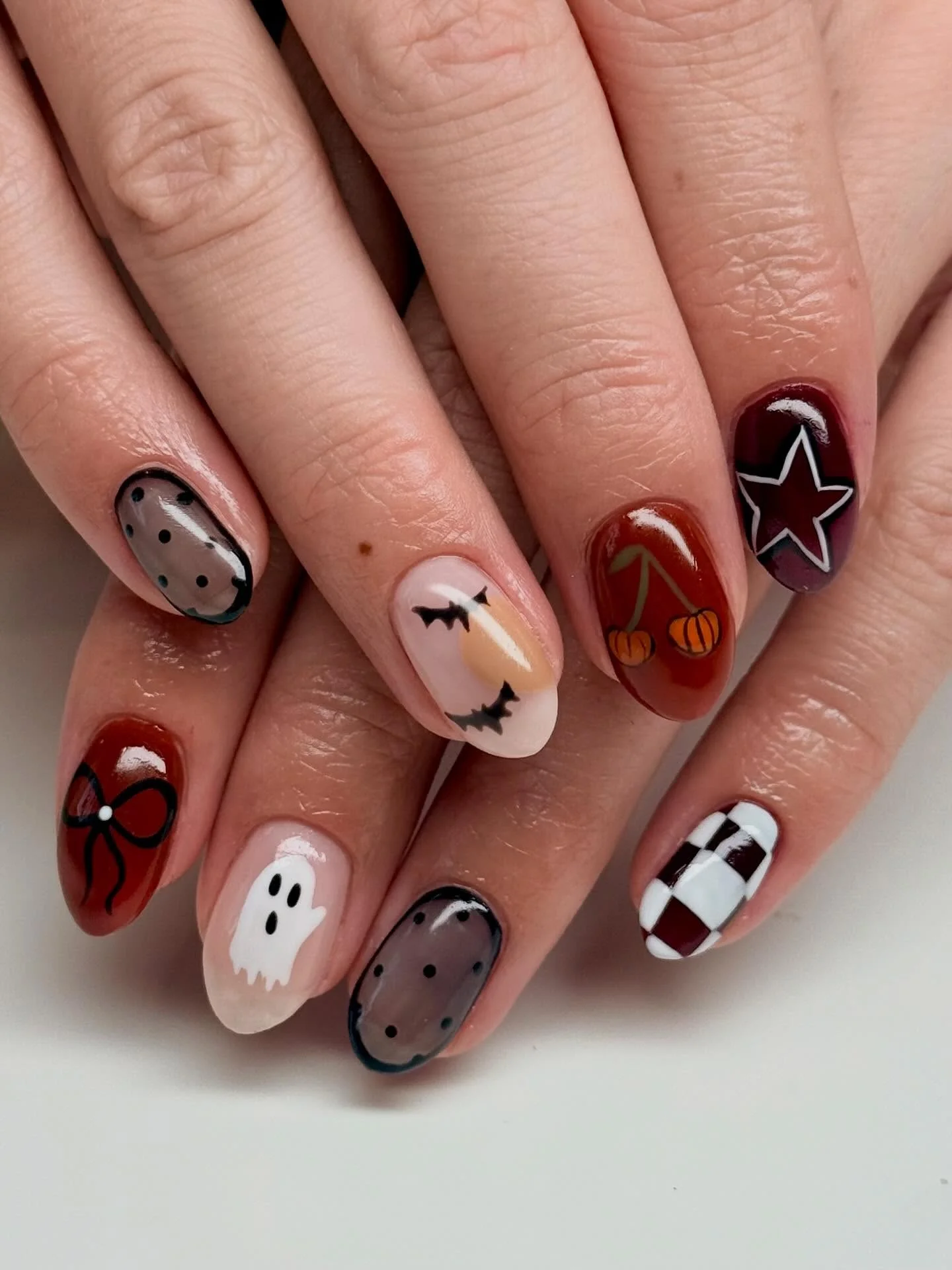 halloween nail art 2026 Playful Ghosts And Pumpkins On Short Nails