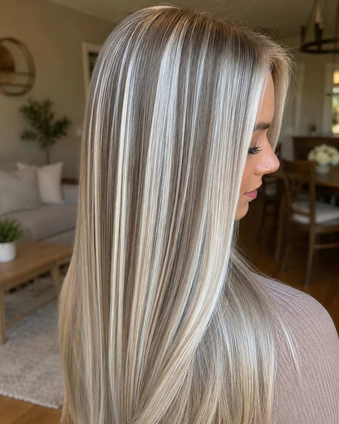 september hair color trends 2026 Cool Blonde With High-Contrast Fine Highlights
