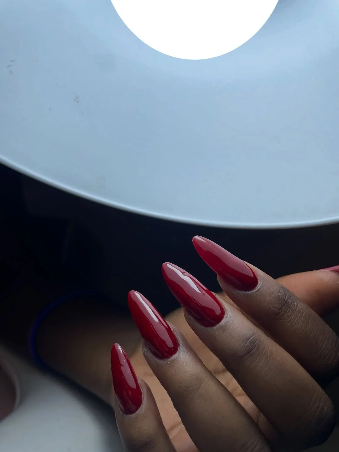 fall nails colors for dark skin Deep Wine Almond Nails With A High Shine