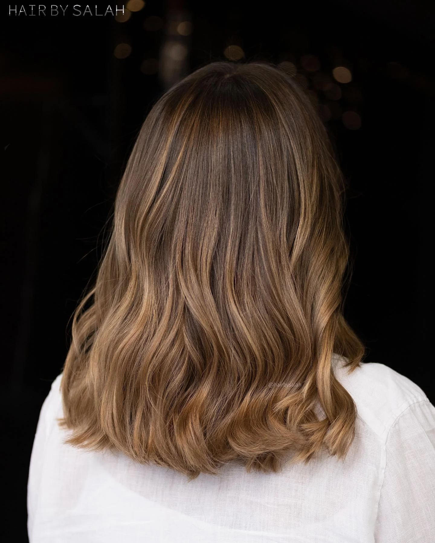 fall brown hair color ideas 2026 Beige Brown Lob With Soft Honey Dimension