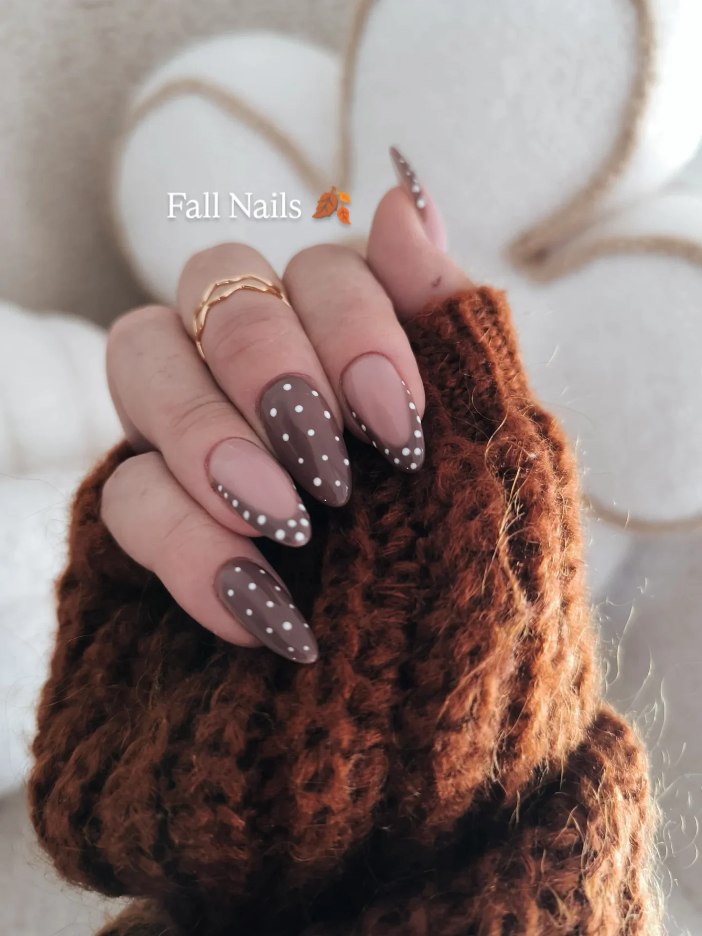 polka dot fall nails 2026 Soft Mocha And Creamy Nude Minimalism