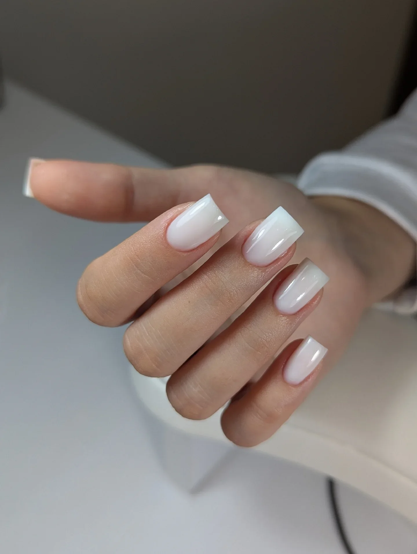 fall manicure colors 2026 Milky White Square Nails For A Crisp Seasonal Contrast