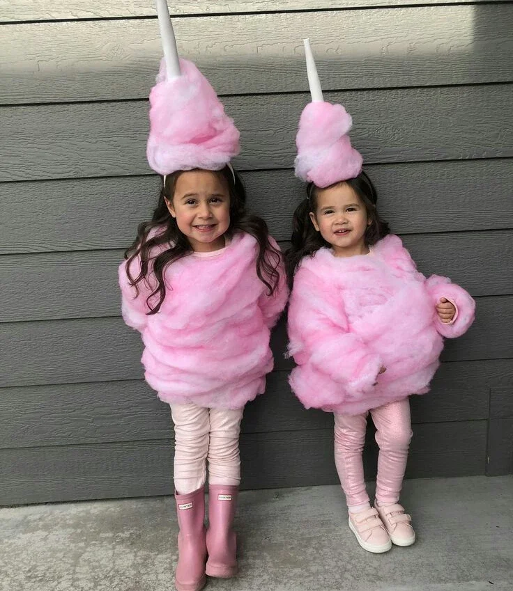 halloween costume for kids 2026 Pink Cotton Candy Duo