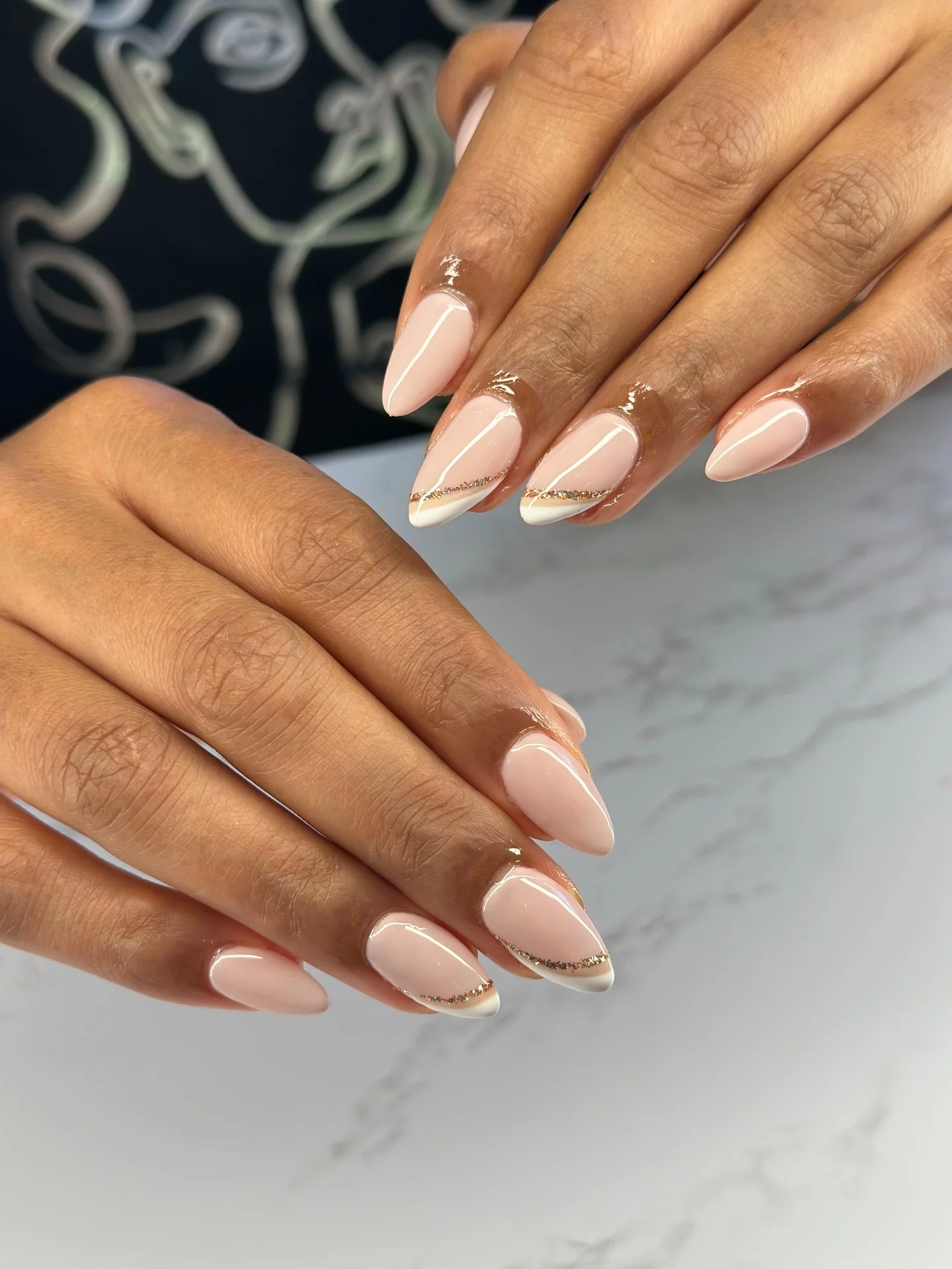 fall nail designs for office 2026 Soft Nude French With Delicate Gold Details