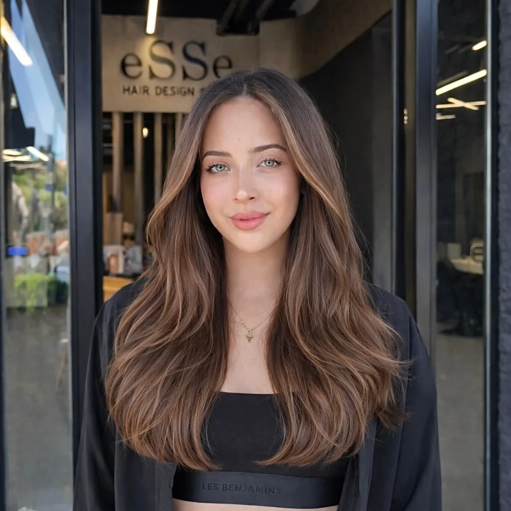 september hair color trends 2026 Rich Cocoa Brunette With Subtle Dimension