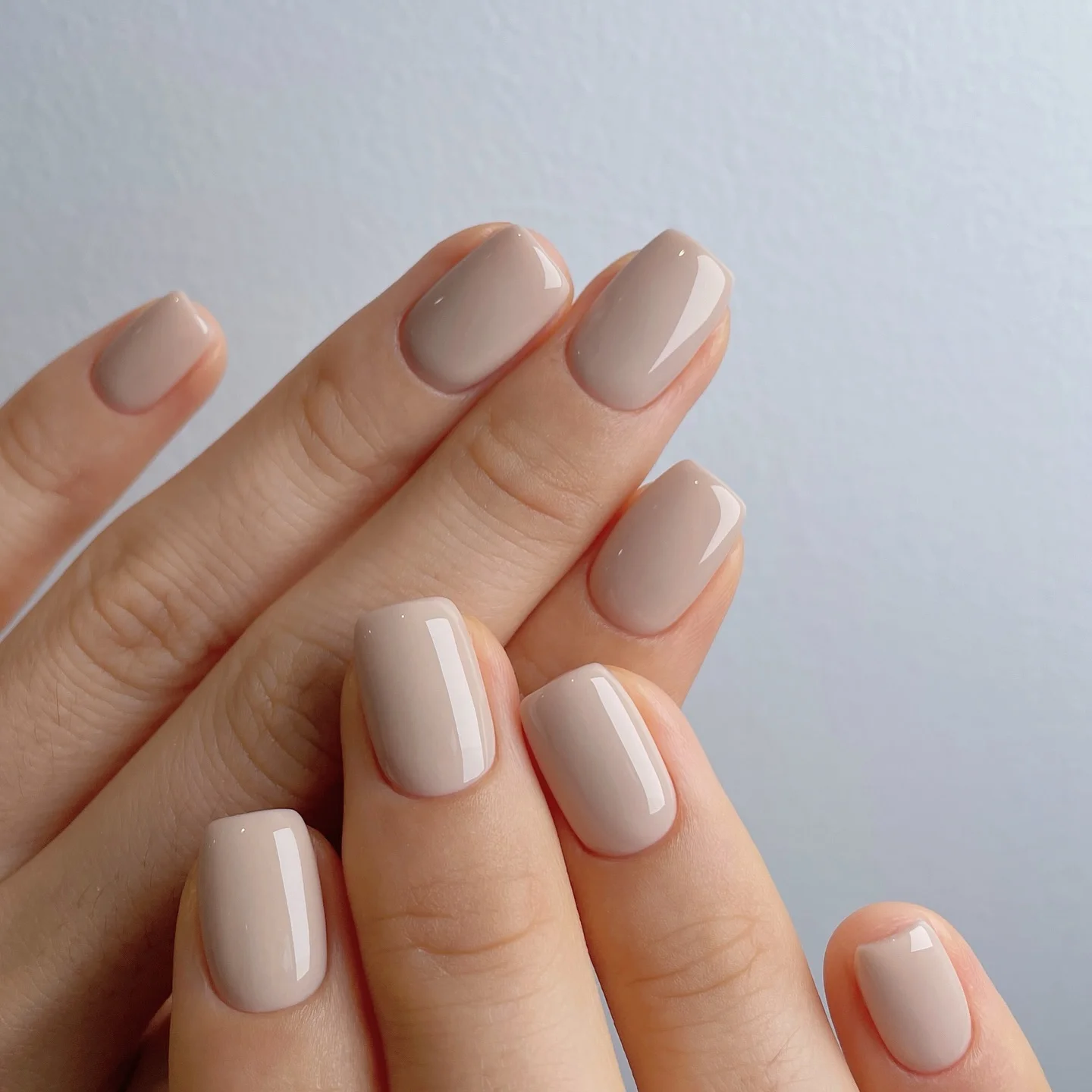 autumn nails color Soft Creamy Nude Short Nails