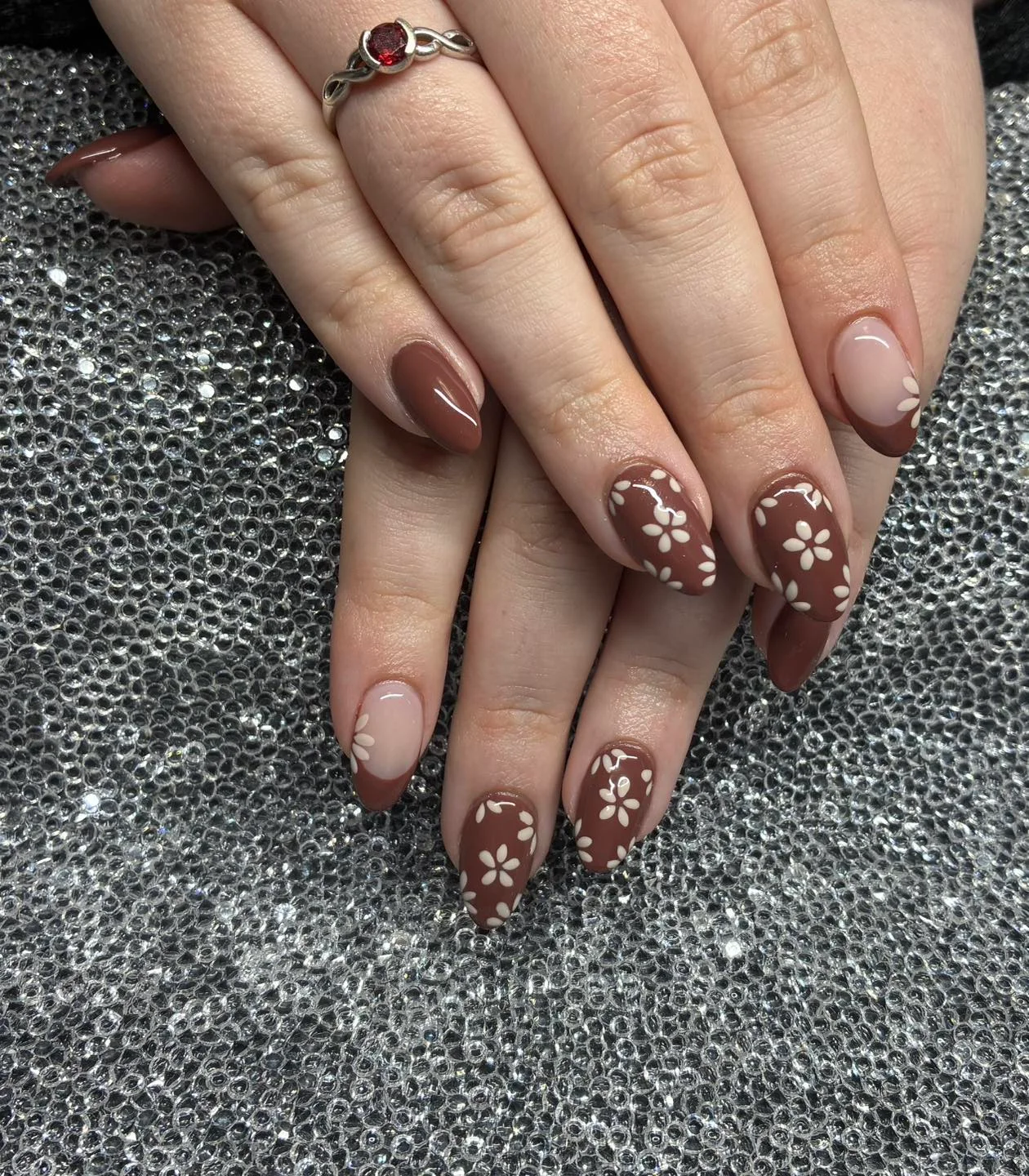fall short almond nails 2026 Chocolate Daisy Nails That Feel Sweet And Sophisticated