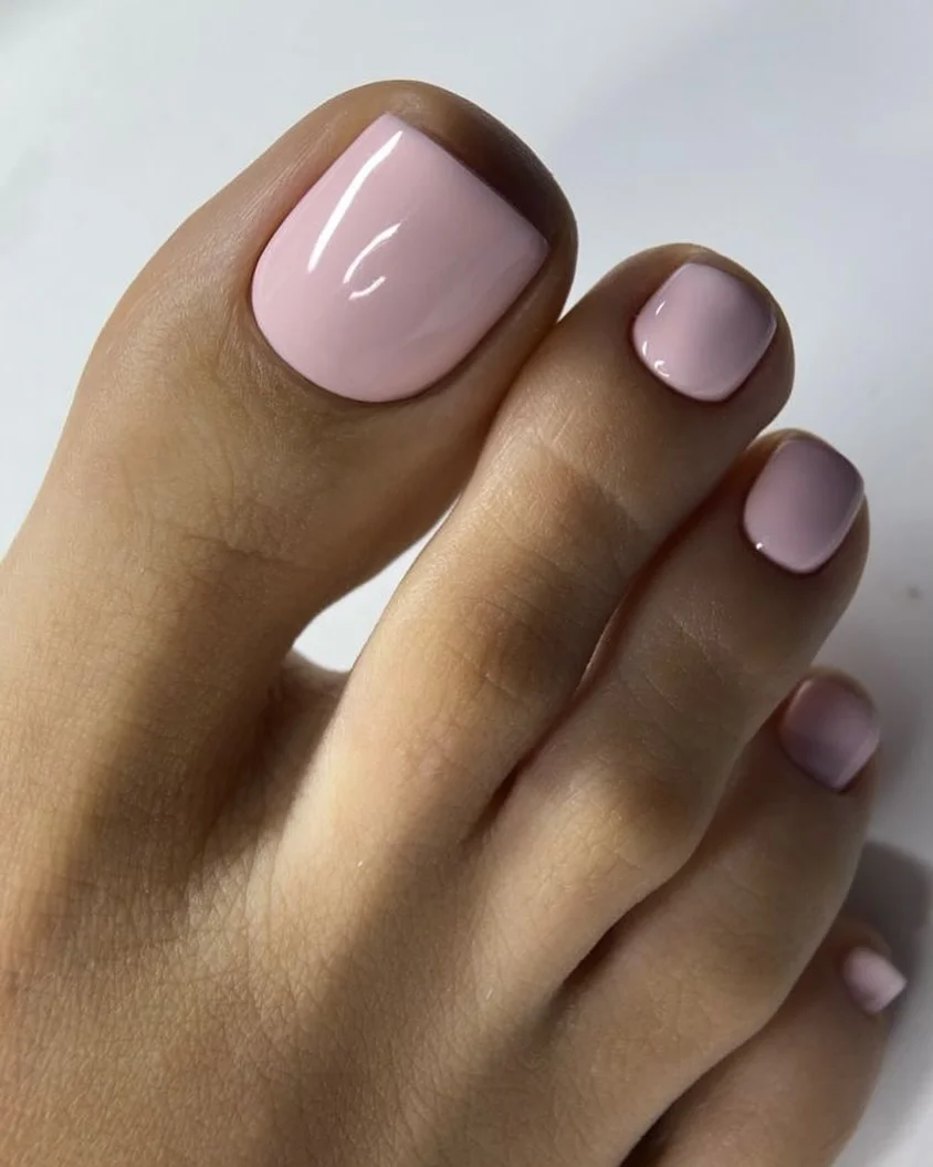 fall toe nails colors 2026 Soft Blush Pink For A Delicate Autumn Pedicure