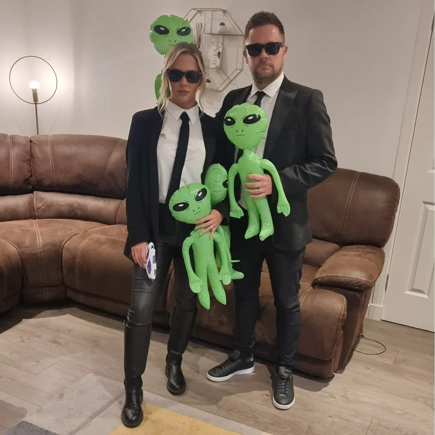 trendy halloween outfits 2026 Modern Alien-Inspired Couple Style