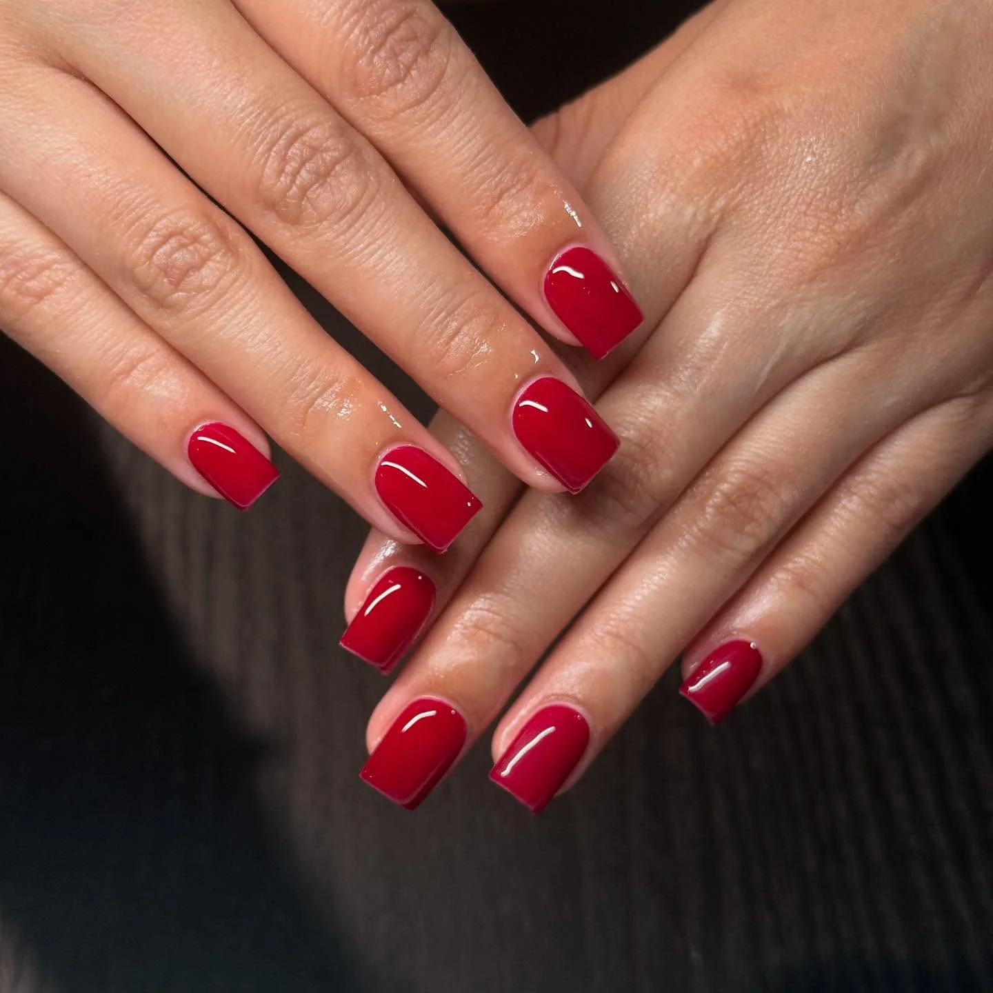 autumn nails color Classic Glossy Red Short Nails With A Sharp Fall Attitude